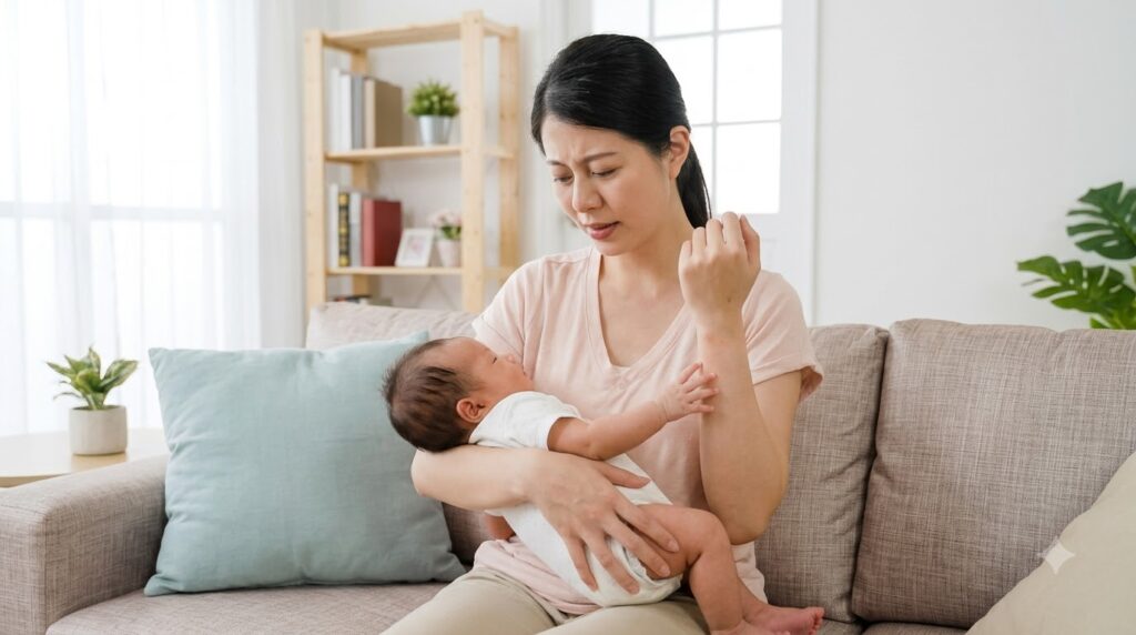 đau cổ tay sau sinh - hướng dẫn