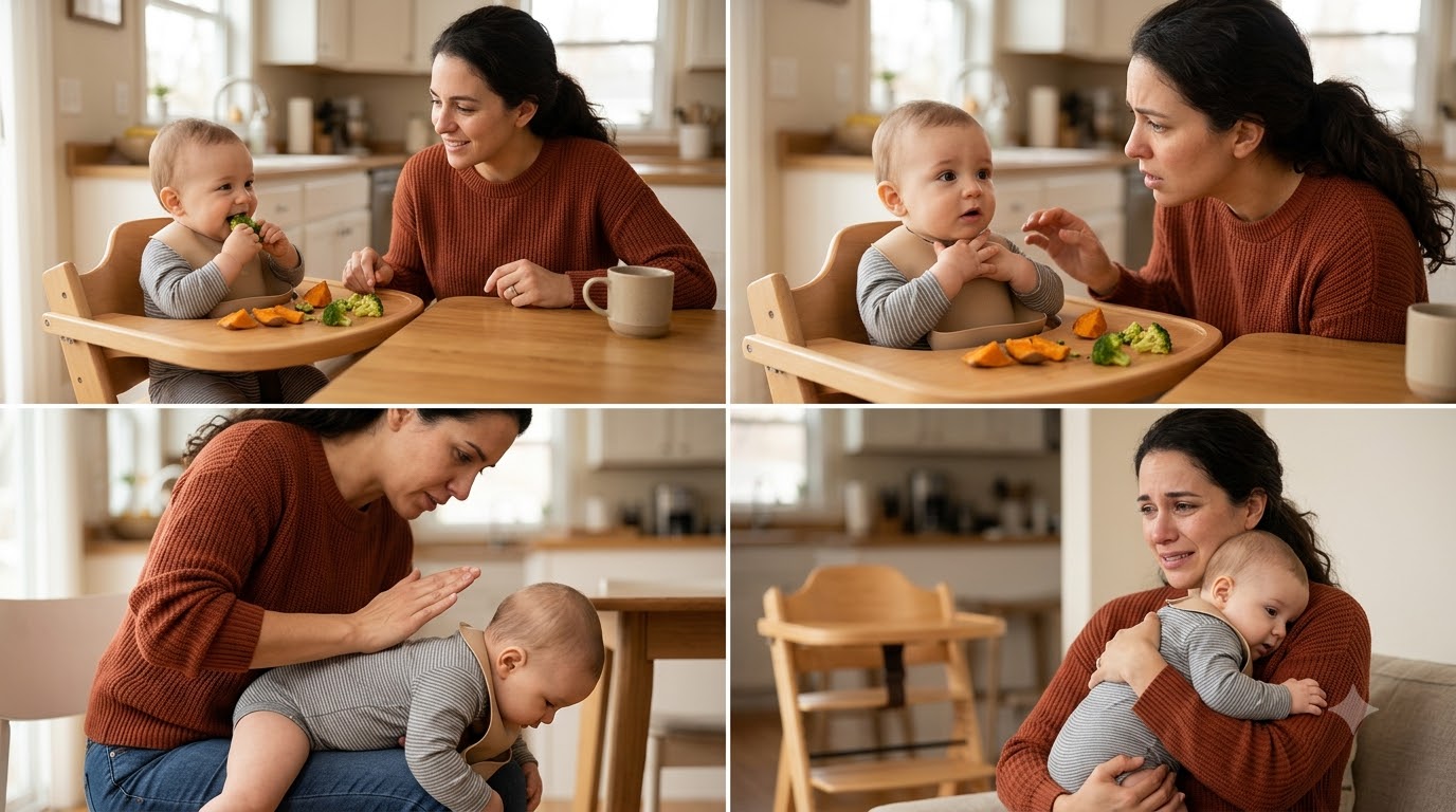 Các bước sơ cứu hóc nghẹn khi ăn dặm mẹ cần ghi nhớ Các bước sơ cứu hóc nghẹn khi ăn dặm mẹ cần ghi nhớ