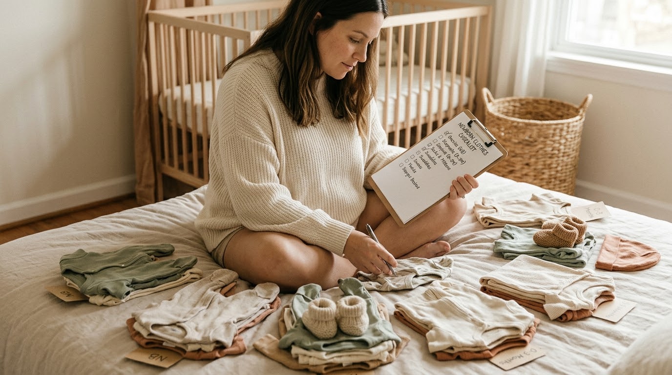 Các chi tiết cần kiểm tra để chọn quần áo sơ sinh an toàn Kiểm tra dây buộc, nút cài, khóa kéo và chi tiết trang trí trên quần áo sơ sinh