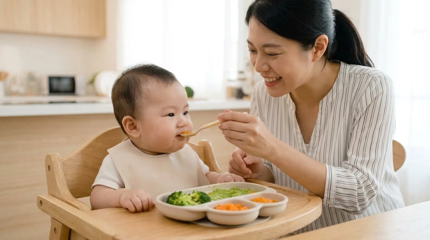 Phương pháp ăn dặm kiểu Nhật tôn trọng vị giác tự nhiên của trẻ Khay thức ăn dặm kiểu Nhật chia riêng từng món cho trẻ nhỏ