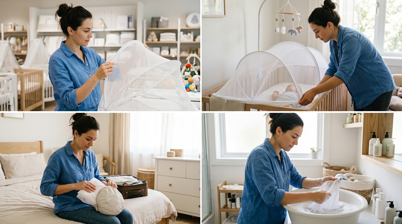 Những lưu ý khi sử dụng màn chụp giúp bé ngủ ngon và tránh côn trùng