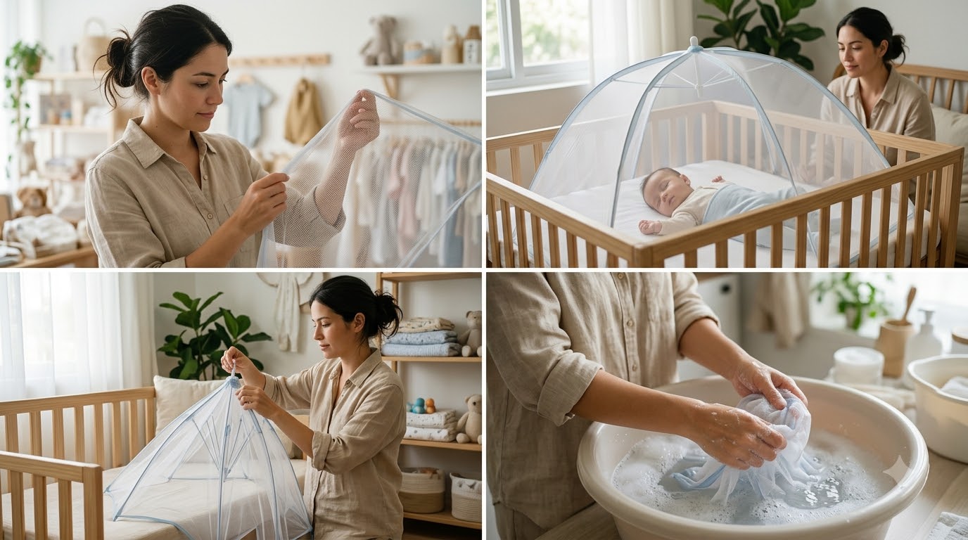Những lưu ý khi sử dụng màn chụp giúp bé ngủ ngon và tránh côn trùng