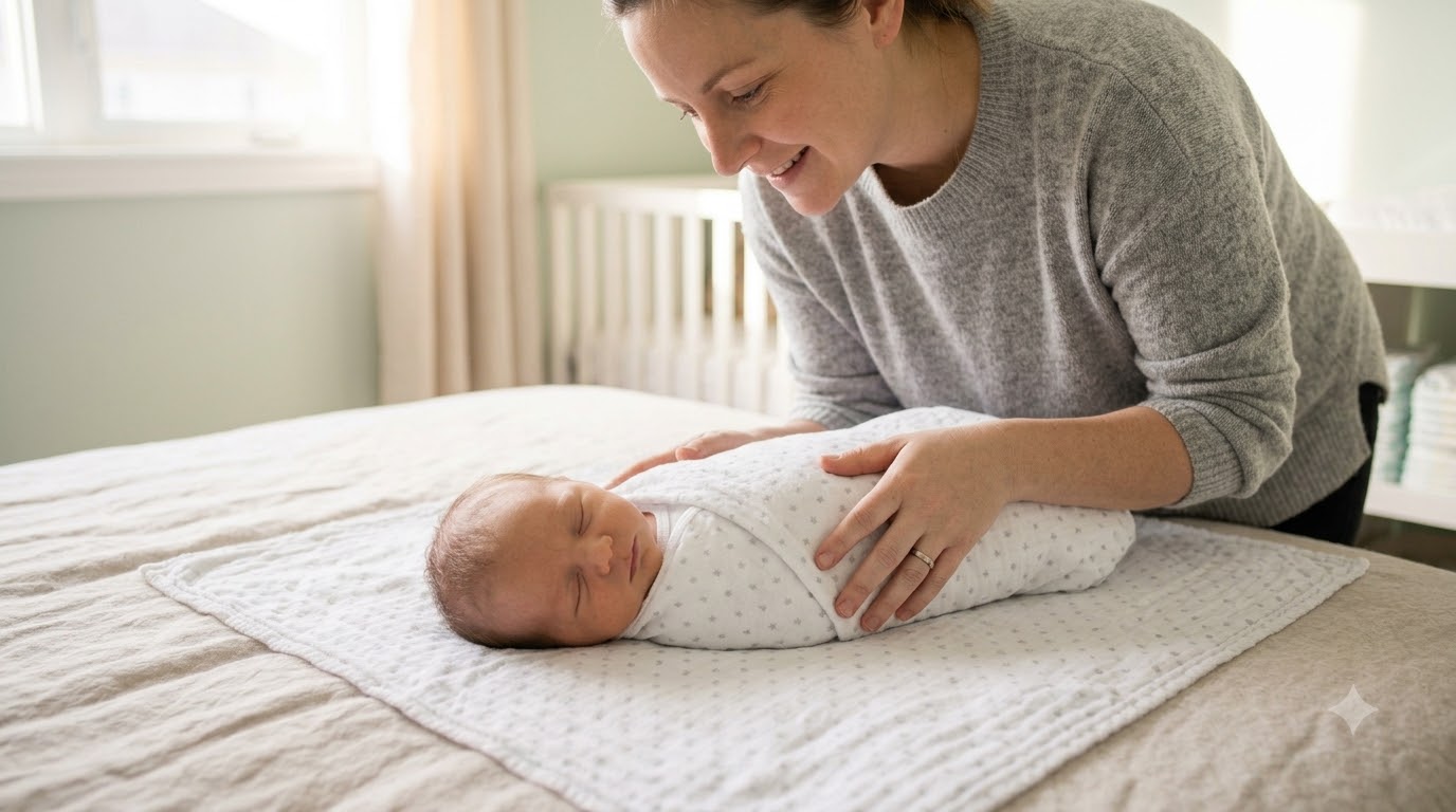 Tại sao cha mẹ nên quấn khăn cho bé ngủ đúng cách?